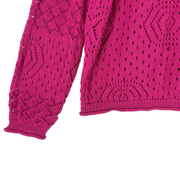 Allison Sheri soft knit sweater top v-neck col Fuschia size xxl - Picture 8 of 12